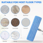 Microfiber Mop Pad for Rubbermaid Commercial 20 Inch Mop Head - 10 Pack Wet & Dry Commercial Cleaning Refills Reusable Mop Refills Fit for Any Microfiber Flat Mop System 18" to 21"