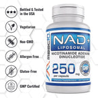MAAC10 Liposomal NAD Supplement 500mg Serving (2x250mg Capsules) Actual Nicotinamide Adenine Dinucleotide