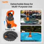 Cleartide Smart Automatic Pool Cover Pump, 1/4 HP 2160 GPH with Auto On/Off & Freeze Protection, Pump for Inground/Above Ground Winter Pool Covers, Dual Mode, 25ft Cord, 120V AC