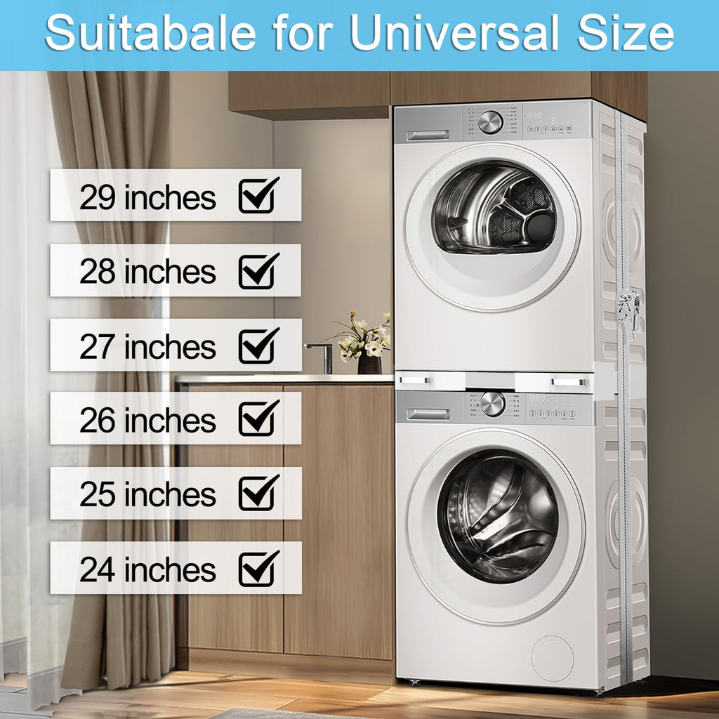 Washer and Dryer Stacking Kit - Universal Stacking Kit with Pull-Out Drying Rack for Laundry Room - Adjustable 24" - 29" - Space-Saving