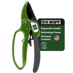 EZ Kut Heavy Duty Pruning Shears Green - with Ratcheting Action Great Garden Hand Tool Clippers Gardening pruners arthritis tools Ratcheting Anvil Hand Pruner Pruning Shears Heavy Duty Since 1988