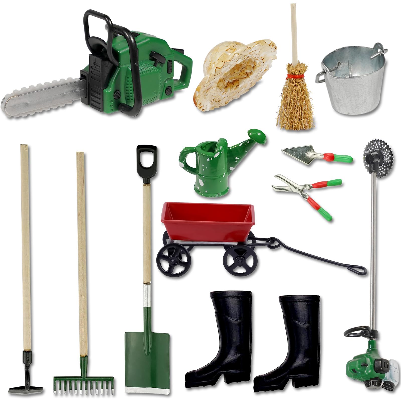 14 Pcs Miniature Fairy Garden Accessories 1/12 Miniature Gardening Tools