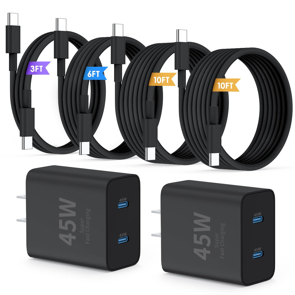 QZIIW Super Fast Samsung Charger Type C,45W Dual Port USB C Fast Charger