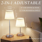 Litluzecozy Cordless Table Lamp Rechargeable Black - 2 Pack 7500mAH Battery Operated Lamp for Decor, 3000K Stepless Dimming Touch Control Wireless Lamp for Bedroom, Dining Table, Counter, Living Room