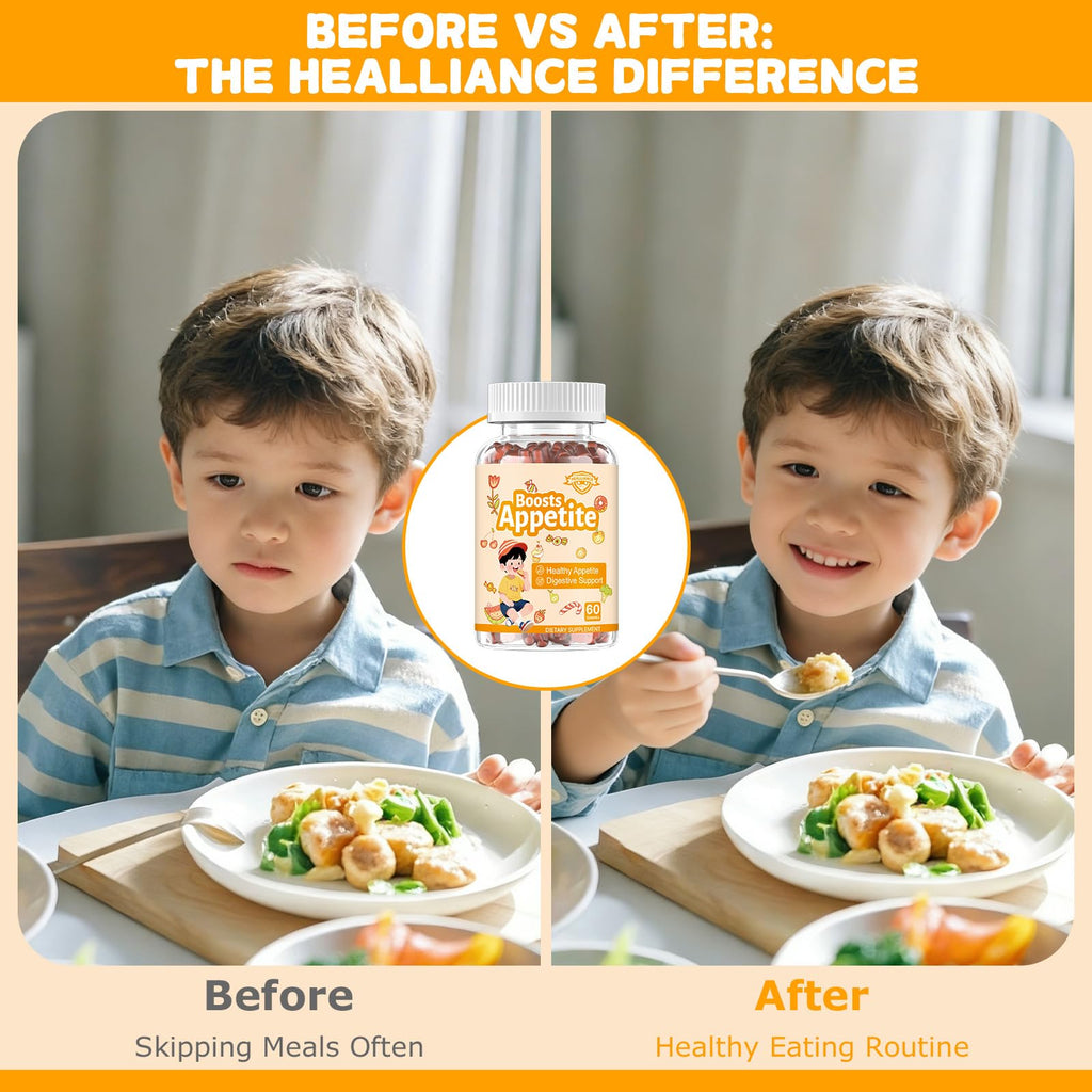 Appetite Booster Gummies for Kids Adults – Natural Blend of Hawthorn Zinc Carrot Supports Digestion Helps Increase Appetite, Promotes Healthy Eating Habits for Picky Eaters (Mixed Fruit Flavor)