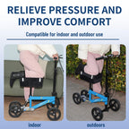 HuCPAPxi Knee Scooter Pad Cover with 2'' Removable Highly Resilient Comfort Memory Foam Cushion - Knee Walker Accessory for Roller - Universal Fit Most Models
