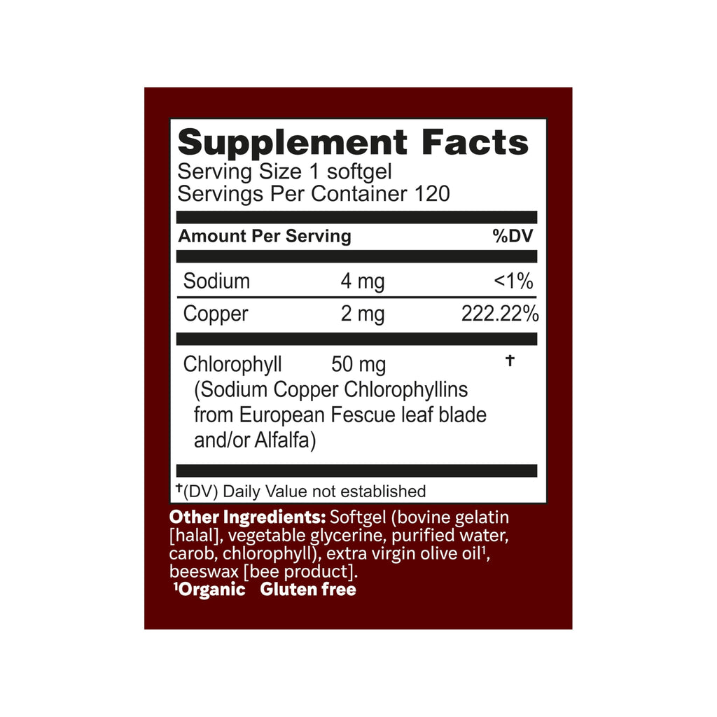 Herbs Etc. ChlorOxygen Chlorophyll Concentrate - Aids Healthy Blood Circulation - High-Altitude Environment Support - Energy Support - 120 Softgels (120 Servings)