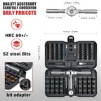 VMAN Ratchet Screwdriver Set, 100 in 1 magnetic Screwdriver sets, S2 Steel Bits, DIY Combination Flexible Shaft, Suitable for Furniture Assembly, Precision Electrical Appliance Repair, Bicycle Tools