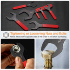 HARFINGTON Single Open End Wrench 42mm Metric 15 Degree Offset Angle U-Shaped Open Ended Spanner Small Flat Head Blackening Wrench with Red Shank for Automotive Repair Furniture Assembly