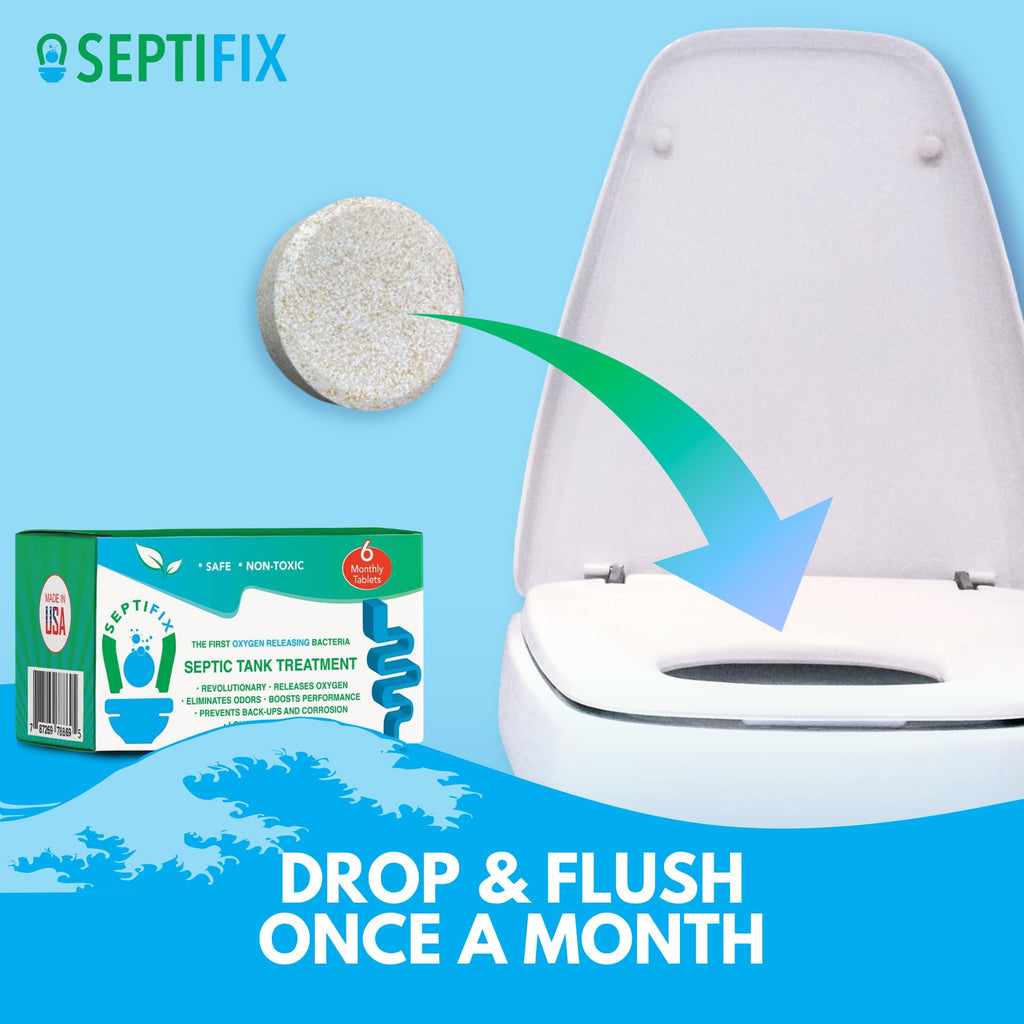 SEPTIFIX Septic Tank Treatment Tabs - Live Aerobic Bacteria Tablets For Your Septic Tank
