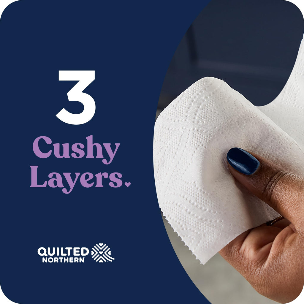 Quilted Northern Ultra Plush Toilet Paper, 18 Mega Rolls = 72 Regular Rolls, 3X Thicker*, 3 Ply Soft Toilet Tissue