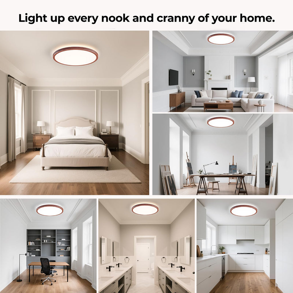 BLNAN Dimmable LED Flush Mount Ceiling Light Fixture with Remote Control, 12Inch 3000K-6500K Light Color Adjustable, Modern Ultra-Thin Ceiling Lamp for Bedroom Kitchen, Wired