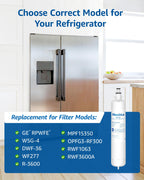 Maxblue MB-F19C Replacement for GE® RPWFE®, RPWF (with CHIP) Refrigerator Water Filter, Compatible with WSG-4, WF277, GFE28GMKES, PFE28KBLTS, GFD28GSLSS, PWE23KSKSS, GYE22HMKES, DFE28JSKSS, 3 Filters