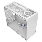 ALAMENGDA V500 Mini Portable M-ATX/ITX Computer Case, MINI-Tower CASE, Full Side Transparent Acrylic DIY Desktop Case with Handle, Support 320MM GPU Size (White-2.0)