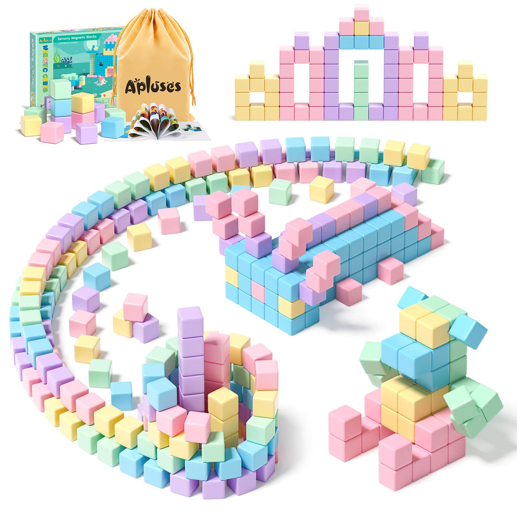 45PCS Magnetic Blocks - Toddler Girl Toys, Magnet Building Blocks, STEM Sensory Outdoor Autism Toys for 3-5 Year Old Boys & Girls, Magnetic Cubes Classroom Must Haves for Kids Ages 3+