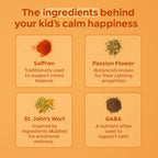 Happy Chews Saffron Gummies for Kids | Supports Mood, Calm & Focus | Saffron Extract, Passionflower, St. John’s Wort & GABA | Sugar-Free, Gluten-Free, Vegan, Non-GMO (60 Gummies)