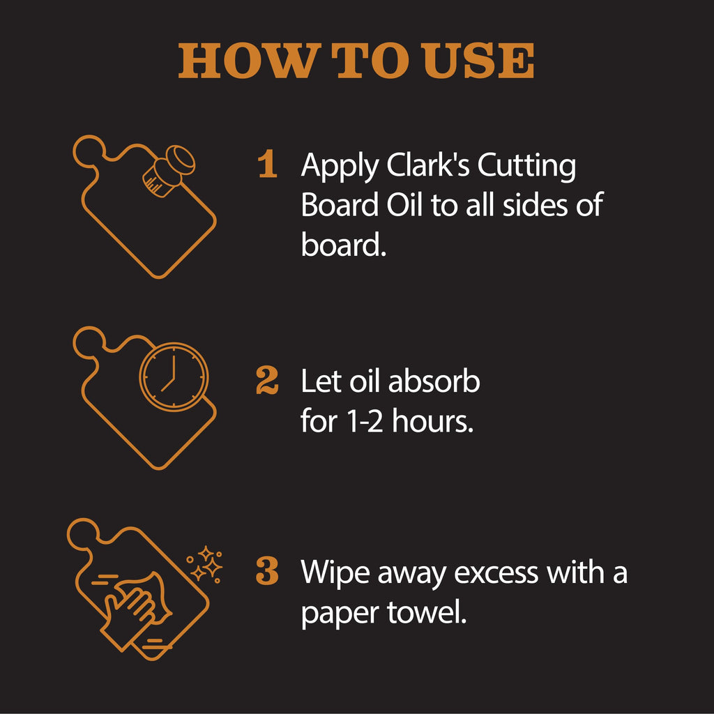 CLARK'S Cutting Board Oil - Food Grade Mineral Oil for Wood Cutting Board - Scented with Orange and Lemon Essential Oils - Butcher Block Conditioner - Restores All Wood - Made in USA, 1 Gallon