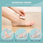 Fit Geno Arch Support for Plantar Fasciitis Pain Relief - Upgraded Non-Slip barefoot arch support for women - Adjustable Compression brace w/Gel Pads for Flat Feet High & Fallen Arch, Nude