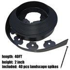 Asoleo Garden Edging, 40FT Landscape Edging with 40 Landscape Spikes, Pever Edging, No Dig Garden Edging Lawn Border, Border Edging for Landscaping