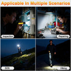 4Pack Rechargeable Flashlights High Lumens 1800, Flat EDC Flashlight Rechargeable, Magnetic Pocket Flashlight Super Bright, Waterproof Tactical Flash Lights, Powerful LED Flashlight for Home,Working