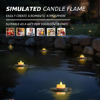 GGNOO Solar Floating Pool Lights, 3-Pack Solar-Powered Float Candles Lamps Tea Light for Pond Party Garden Backyard Outdoor Decor