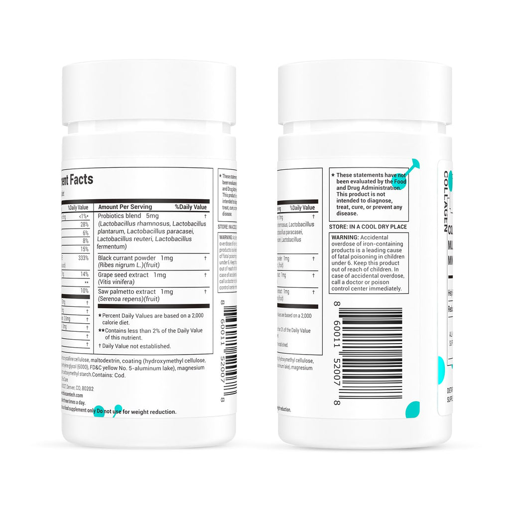 DrBioCare Collagen Peptides for Women, Beauty Vitamin & Mineral Supplement,Contains Vitamin D3, Probiotics for Women & Collagen Peptides,Vitamin E,Vitamin B Complex - Made in USA - 120 Tablets