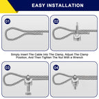AYMMIC 25 Pcs 1/2" M13 Wire Rope Clip Cable Clamps, Galvanized U-Bolt Saddle Fasteners for Fixed Tent Rope, Wire Rope, Wire Cable, Clothes Lines