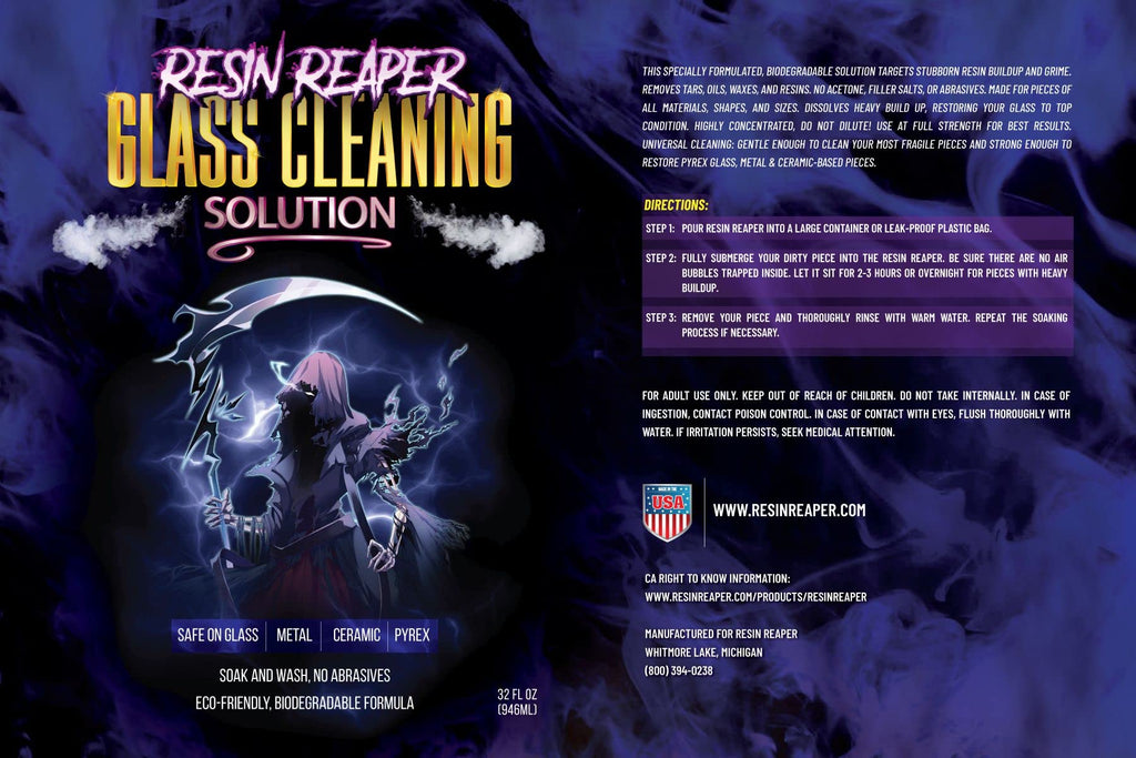 Resin Reaper Glass Cleaner 2-Pack 64 OZ | Pipe Cleaner | Safe on Glass, Metal, Ceramic, and Pyrex | Soak and Wash - No Abrasives - Eco-Friendly, Biodegradable Formula