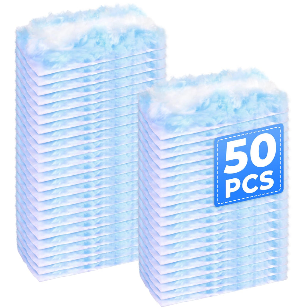 50 Pack Duster Refills Compatible with Swiffer, Disposable Microfiber Replacement Heads for Multi-Surface Cleaning on Blinds, Furniture & Fans, Blue (No Handle)
