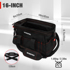 WORKPRO 16-inch Close Top Wide Mouth Tool Storage Bag with Water Proof Rubber Base, W081022A, 16"