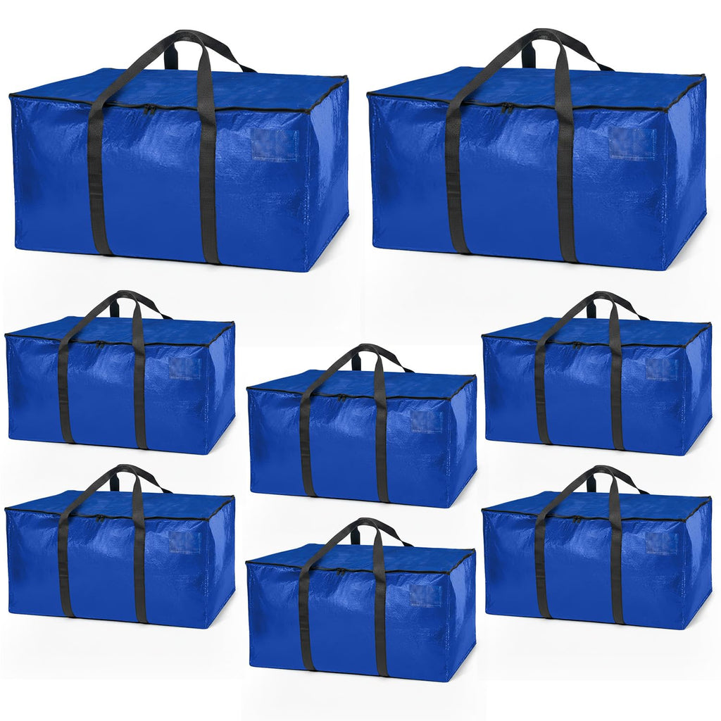 ClearSpace Heavy Duty Moving Bags - Water Resistant Storage Bags or Storage Bins with Lids and Moving Supplies - Large Moving Boxes for College Dorm, Travel, Closet Organization - 8 Pack