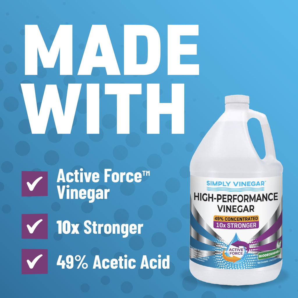 Simply Vinegar Industrial Strength 49% Vinegar – High-Performance Concentrated Cleaner for Home, Garden, Driveways & More – Biodegradable & Bleach-Free (Not for Food Use) - 128 oz (Pack of 2)