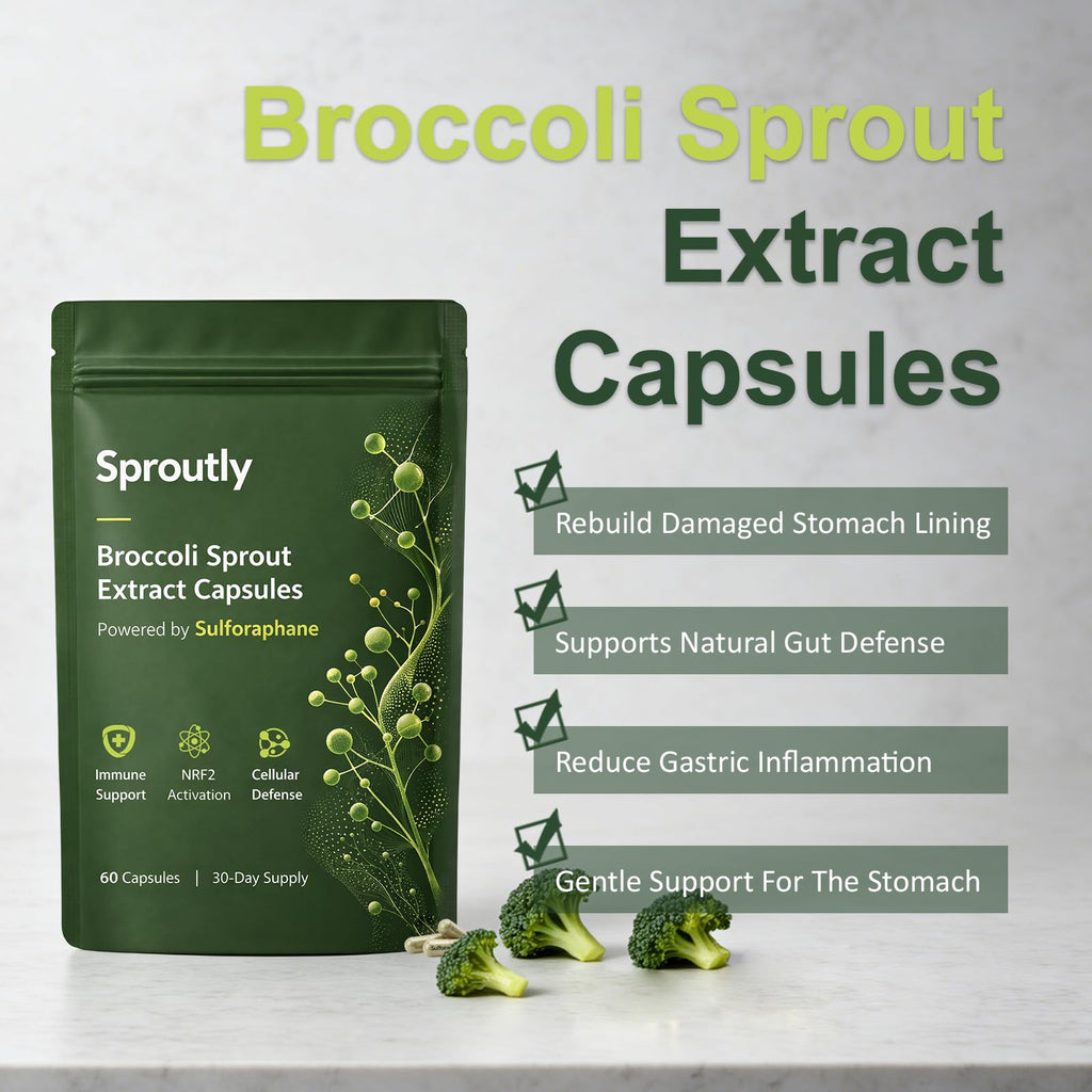 Keravive Hair Sproutly Broccoli Sprout Extract Capsules | with Glucoraphanin & Myrosinase, Sulforaphane Precursor Support with Mustard Seed Extract & Vitamin C | Vegan Non-GMO | 60 Capsules