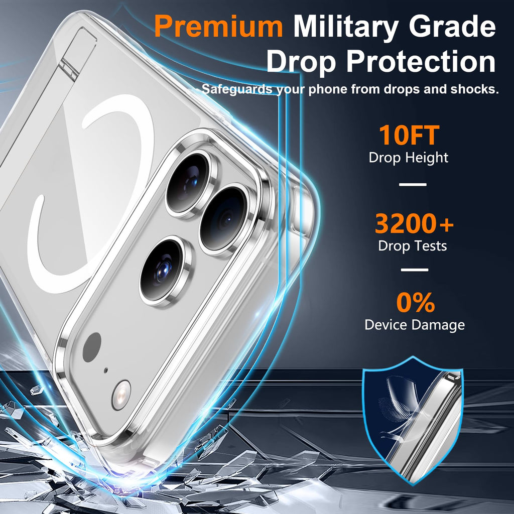 SPIDERCASE for iPhone 18 Pro Max Case/iPhone 17 Pro Max Case,Magnetic,Clear