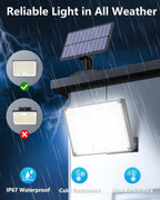Gusicil Solar Lights for Outside, 172LED 3Modes Split Motion Sensor Outdoor Lights with Remote Control, Solar Lights Outdoor Waterproof IP65, Outdoor Solar Lights for Yard,Patio,Garden,Garage, 2 Pack