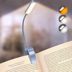 Glocusent 13 LED Rechargeable Book Light for Reading at Night, Eye-Caring 3 Amber Colors & Stepless Dimming, Lasts 1 Week to 2 Months, Travel Clip on Lamp, Gifts for Book Lovers, Men, Women & Kids