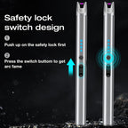 Luxgaze 8 Pack Electric Candle Lighter Rechargeable USB Lighters Flameless Windproof Plasma Arc Lighters with Safety Lock Long Lighter for Candle BBQ Camping Birthday Party