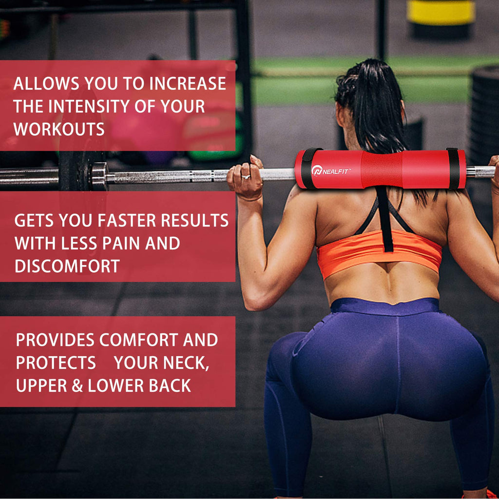 NEALFIT Barbell Pad Squat Pad for Squats���Squat Bar Pad���Great for Weightlifting,Lunges and Hip Thrusts���Foam Sponge Pad���Fit Standard and Olympic Bars Perfectly