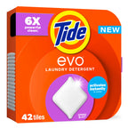 Tide evo Laundry Detergent Spring Blast Scent Works on 100% of Common Stains Concentrated Travel Detergent HE Compatible and Instant Dissolve Fights Stains Better than Leading Detergent Sheet 42 Count