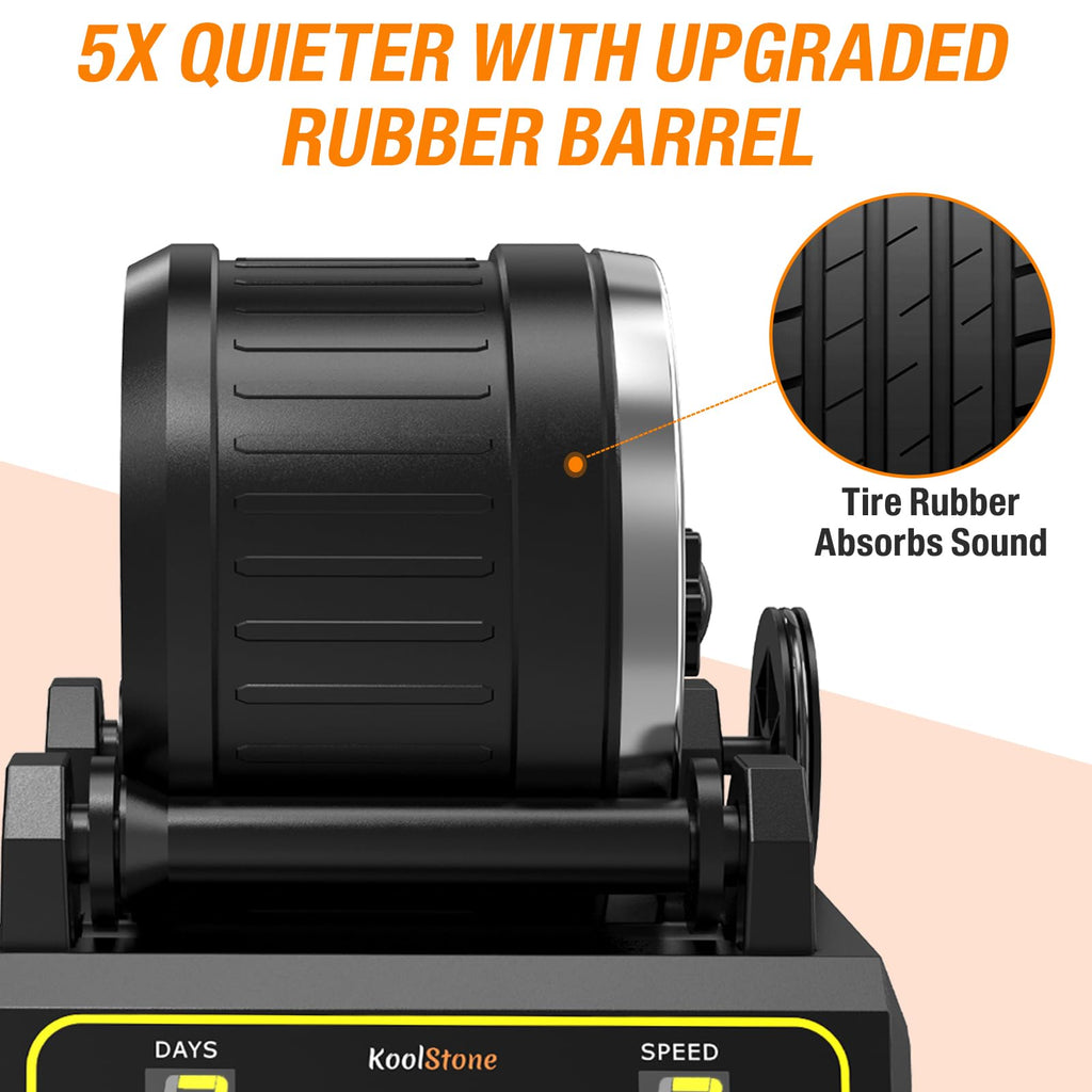 C1 Rock Tumbler Kit - Professional Large 2.5LB Capacity, Up to 5X More Noise Cancelling, Adjustable Timer & Speed with Full Accessories & Memory Function, Ideal for Adults Kids