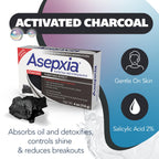 Asepxia Salicylic Acid & Activated Charcoal Bar Soap | Acne Treatment, Reduces Pimples & Blemishes, Deep Cleansing Facial Cleanser, Dries Out Acne, Prevents Breakouts, Face wash, 4 Oz, 5-Pack