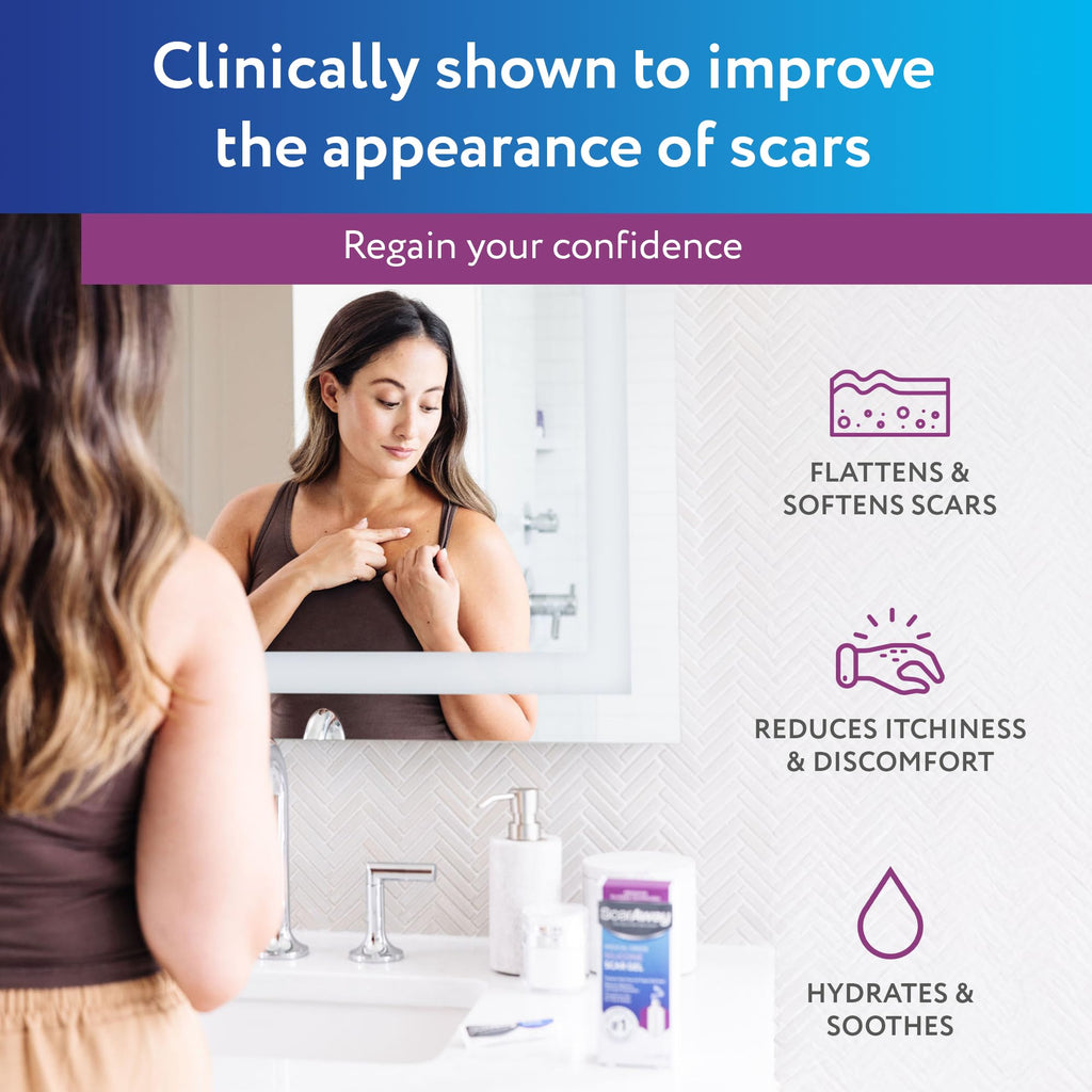 ScarAway Silicone Scar Gel, Helps Improve Size, Color & Texture of Hypertrophic & Keloid Scars from Injury, Burns & Surgery, Water Resistant, 20g (0.7 Oz)