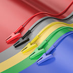 Goupchn Alligator Clips Electrical Test Leads Dual Ended Crocodile Wire Cable with Full-wrap Insulating Clips Flexible Copper Cable Wire 5PCS for Electrical Testing 3.3ft/1m