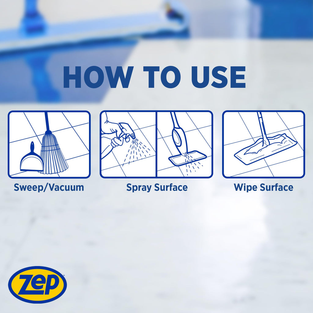 Zep Spray Mop Refill and Floor Cleaner - 1 Gallon (Case of 2)