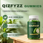 Bexelora Qizfyzz Soursop Gummies – Herbal Daily Supplement with Soursop Leaf, Sea Moss, Ashwagandha, Black Seed, Moringa & Turmeric – Non-GMO, Immune Support & Wellness – 60 Gummies