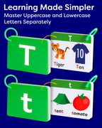 THE BAMBINO TREE Alphabet Flash Cards - Thick ABC Flash Cards for Kids Ages 3-6 - Lowercase & Uppercase Letter Recognition Learning Game