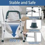 Raised Toilet Seat with Handles, Toilet Seat Riser for Seniors with Adjustable Height & Width, 400lb Cozy Padded Elevated Toilet Seat for Elderly, Handicap and Disabled, Fit Any Toilet