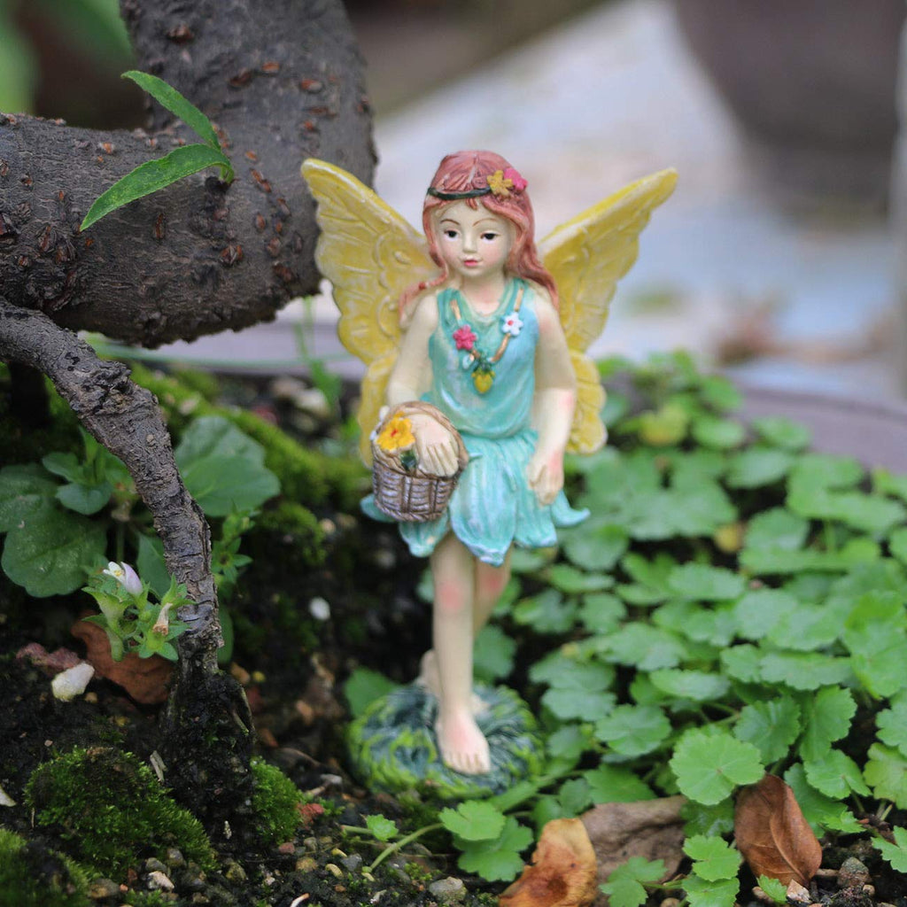 BangBangDa Miniature Fairy Garden Accessories Outdoor - Garden Small Fairies Figurines Kit Fairy House Table Chair Set Birthday Gardening Gifts for Girl Boy Mother Girlfriend