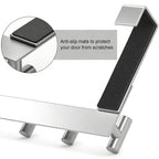 PMMASTO Over The Door Hooks, Fits 1-3/4" Thick Door No Drill Hooks for Closet Bathroom Bedroom Organization, Hanger for Coat Towel Robe (Silver, 4 T-Hooks)