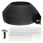 66FT Landscape Edging 4 in Tall with 70 Spikes, Garden Edging Border and 1 Hammer, Plastic Landscape Edging Border Lawn Edging for Landscaping, Flower Beds, Yard